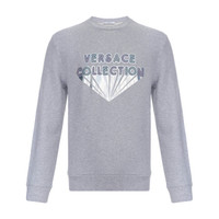 VERSACE COLLECTION 范思哲 奢侈品 19春夏新款 男士灰色棉质长袖卫衣运动衫 V800821R VJ00582 V7653 L码