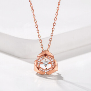 喜钻18k金钻石吊坠女网红款灵动系列钻石项链女送女友b款