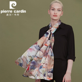 皮尔卡丹（PIERRE CARDIN）真丝丝巾女长巾防晒纱巾沙滩巾高档桑蚕丝绸围巾女大披肩  E11TM5Z01 五光十色