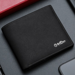 goldlion金利来男士钱包短款商务头层牛皮横款钱夹两折皮夹多卡位礼盒