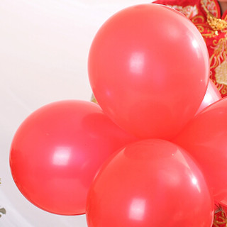 梦桥婚房布置气球圣诞节装饰结婚用品婚礼装饰生日派对表白布置用圆形气球红色100个装