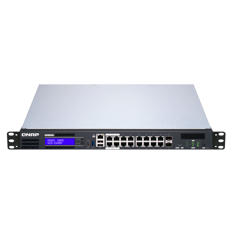 QNAP 威联通 QGD-1600P 交换机16口 网管型 企业级导轨式机架式NAS 千兆网络