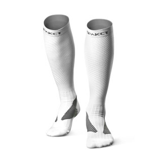 思帕客Spakct 肌能压缩跑步袜 骑行运动长筒袜男女户外登山马拉松 白色S码