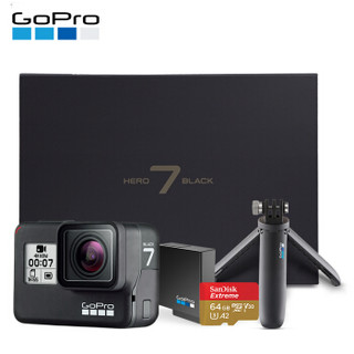 GoPro HERO7Black 电池+shorty自拍礼盒（含64G内存卡）运动相机摄像机