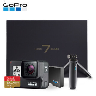 GoPro HERO7Black 电池+shorty自拍礼盒（含64G内存卡）运动相机摄像机