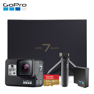 GoPro HERO7Black 电池+shorty自拍礼盒（含64G内存卡）运动相机摄像机