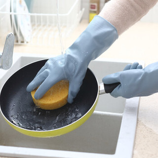 纤诗洁手套洗碗 家务清洁橡胶皮手套厨房耐用防水洗衣手套薄 L码
