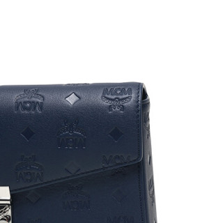 MCM 女士藏青色LOGO图案皮革Millie中号手拿包单肩斜挎包 MYZ9AME12VA001