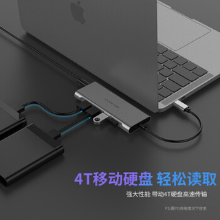 蓝盛 Type-C转USB扩展坞3.0分线器 苹果MacBook笔记本电脑PD充电转换器HUB集线器华为P30手机接U盘转接头