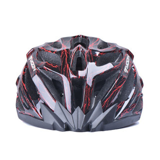 MOON MV27 骑行头盔 自行车头盔山地车头盔一体成型骑行头盔 男女款 骑行装备安全帽 龟裂红 L码