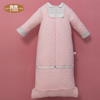 良良(liangliang)婴儿睡袋儿童防踢被可拆袖一体加长睡袋粉120*47cm