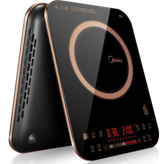 美的（Midea）电磁炉 恒匀火 持续低功率加热 十档滑控 定时 预约 C21-RH2153 （标配汤锅+渗氮炒锅）