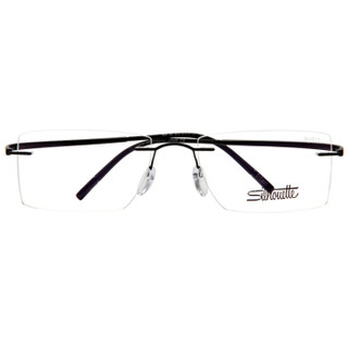 Silhouette 诗乐 光学眼镜架眼镜框男女款黑色镜框黑色镜腿 5523 DV 9141 51MM