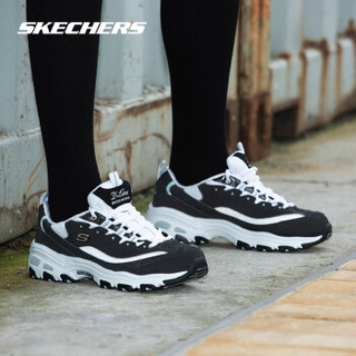 斯凯奇（Skechers） 舒适熊猫款D'LITES 绑带时尚休闲女鞋11959 黑色/白色/BKW 黑色/白色 38