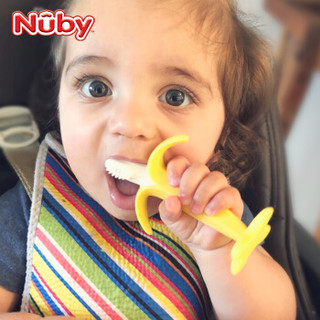 Nuby（努比）全硅胶牙胶婴儿牙胶 香蕉宝宝牙胶磨牙棒咬咬乐 宝宝安抚奶嘴乳牙期牙胶玩具可水煮 香蕉