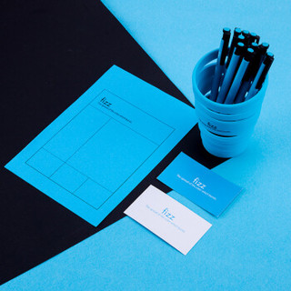 飞兹(fizz)创意铅笔筒精品肤感系列/桌面收纳办公用品S型 浅蓝FZ210003
