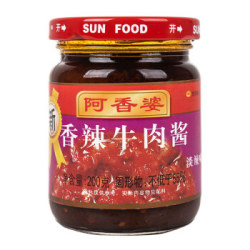 阿香婆 调味酱 香辣牛肉酱 夹馍拌饭酱(淡辣味)下饭酱开胃酱 200g *2件