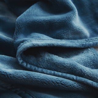 HOYO 毛毯 日本进口 加厚加绒法兰绒毯毛巾被盖毯  宝蓝色   法兰绒系列  140*200cm