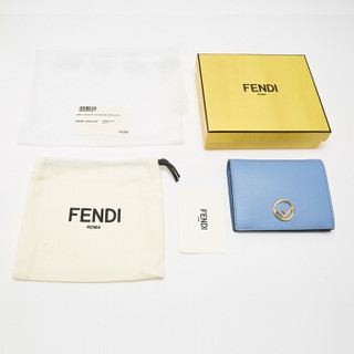 FENDI 芬迪 KAN I F女士蓝色牛皮凑型皮夹钱包 8M0387 A18B F119W