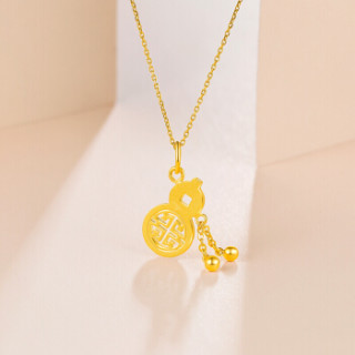 周六福珠宝 黄金吊坠女款 财币葫芦足金挂坠 计价aa045282 不含链 约