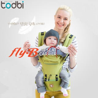 TODBI婴儿背带 FLY-B7AIR系列腰凳韩国原装进口多功能一体背婴带气囊坐凳 绿色
