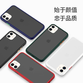 邦克仕(Benks)苹果11手机壳 iPhone11保护套 全包防摔撞色硅胶边框保护壳 磨砂防指纹 黑色 赠按键