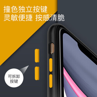 美国0度 苹果11手机壳 2019新iPhone 11 6.1英寸磨砂透明保护套 防指纹简约硬壳硅胶边全包防摔（黑色）