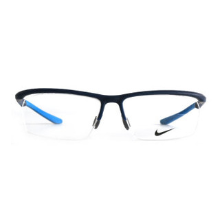 NIKE 耐克 中性款蓝色镜框蓝色镜腿半框光学眼镜架眼镜框 7929 412 56MM