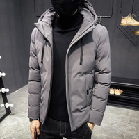 富铤 FORTEI 棉衣男装冬季保暖棉服男士新款连帽休闲修身外套防风衣服加厚棉袄男 ALG1758 灰色 XL