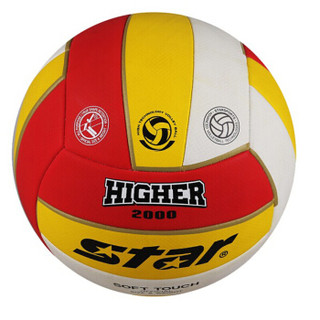 世达（star）VB805 合成革入门标准5号训练排球 黄红白 5号球