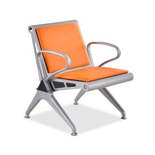 欧宝美机场椅候车椅连排坐椅医院候诊椅输液椅单人位橙色皮座椅
