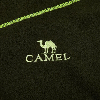 骆驼 CAMEL 户外男女保暖抓绒衣立领套头情侣款 A6W209156 森林绿 XL