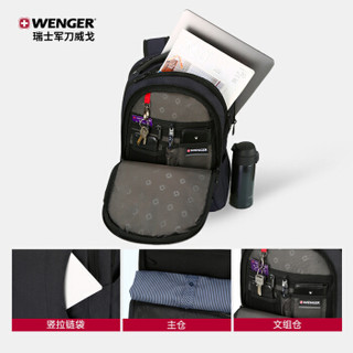 瑞士军刀威戈(Wenger)征程系列男女14英寸商务电脑包 时尚防水背包 午夜蓝（SAB54016195043）