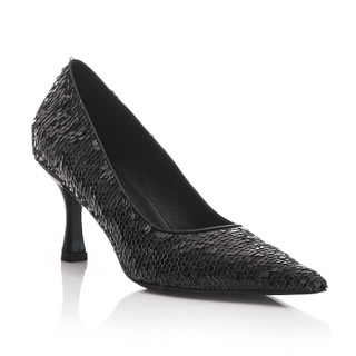 DYMONLATRY 设计师品牌  女鞋  珠片中跟鞋 欧美/休闲/舒适 JDesigner 黑 39