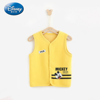 迪士尼 Disney 童装男童中小童保暖加厚马甲黄金绒宝宝衣服上衣2019冬 DA942FE01 姜黄 100