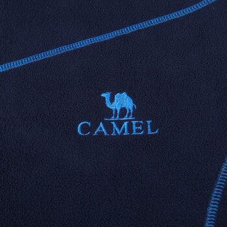 骆驼 CAMEL 户外男女保暖抓绒衣立领套头情侣款 A6W209156 藏蓝 S