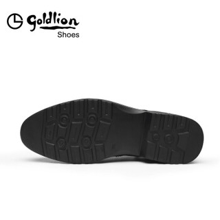 金利来（goldlion）男士都市正装休闲时尚英伦舒适保暖皮鞋59684005301A-黑色-42码