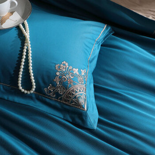 水星家纺 大提花四件套 欧式轻奢床单被罩被套床上用品套件 伯爵印象 加大双人1.8米床