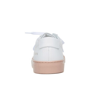 COMMON PROJECTS 女士白色裸粉色皮革系带板鞋运动鞋 3868 0515 36码