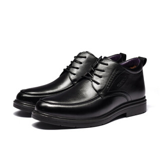 富贵鸟（FUGUINIAO)男靴短靴男士靴子高帮鞋商务正装加绒保暖棉D809208R 黑色 38