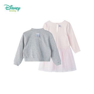 迪士尼(Disney)童装 女童连衣裙套装2019春秋新款米老鼠系列外出套装193T959粉白5岁/身高120cm