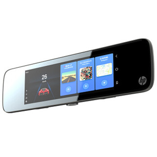 惠普（HP）S760M智能后视镜行车记录仪1080P高清GPS导航测速电子狗一体倒车影像语音声控+16G卡套餐