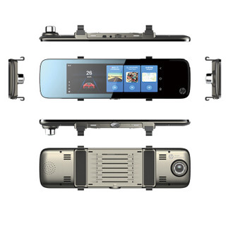 惠普（HP）S760M智能后视镜行车记录仪1080P高清GPS导航测速电子狗一体倒车影像语音声控+16G卡套餐