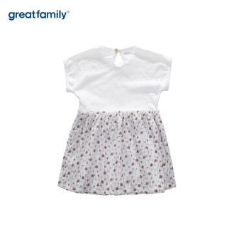 歌瑞家（greatfamily）夏季婴儿T恤女童裙式短袖T恤可爱洋气公主裙式印花T恤 混色110码