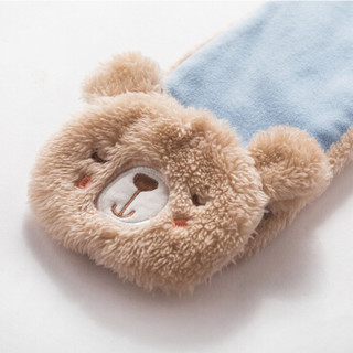 威尔贝鲁(WELLBER)婴儿围巾宝宝外出围脖卡通保暖围巾小熊款70*10cm