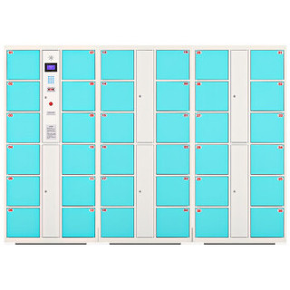 钱柜 电子存包柜 超市储物柜寄存柜存物柜电子感应锁 36门 红外线条码 果绿色