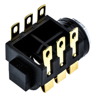 RS Pro欧时 黑色 6.35 mm 3路 母 插孔连接器, 镀金 镍，银触芯, 3A
