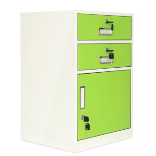 资料办公家用文件柜带锁储物工具桌下活动抽屉医用床头铁皮柜绿色款2