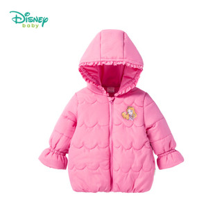 迪士尼（Disney）童装宝宝带帽外出服棉袄女童外套秋冬新款保暖夹棉上衣184S1051 粉红 4岁/身高110cm