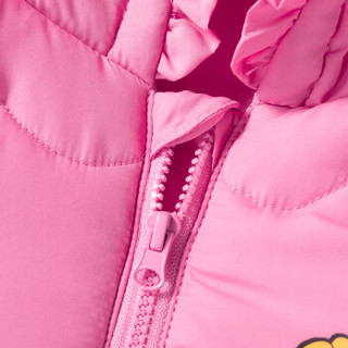 迪士尼（Disney）童装宝宝带帽外出服棉袄女童外套秋冬新款保暖夹棉上衣184S1051 粉红 4岁/身高110cm